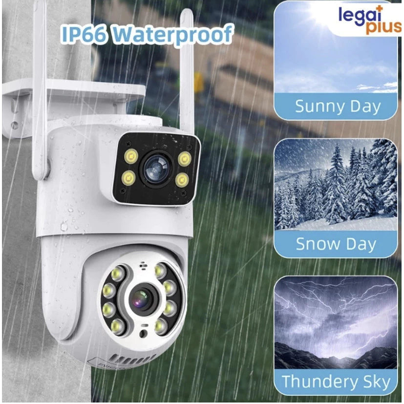 Camera Externa IP à Prova D'água Wifi Dupla 2 Em 1 - Visao Noturna e Infravermelho