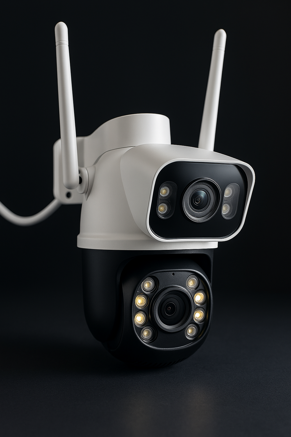 Camera Externa IP à Prova D'água Wifi Dupla 2 Em 1 - Visao Noturna e Infravermelho